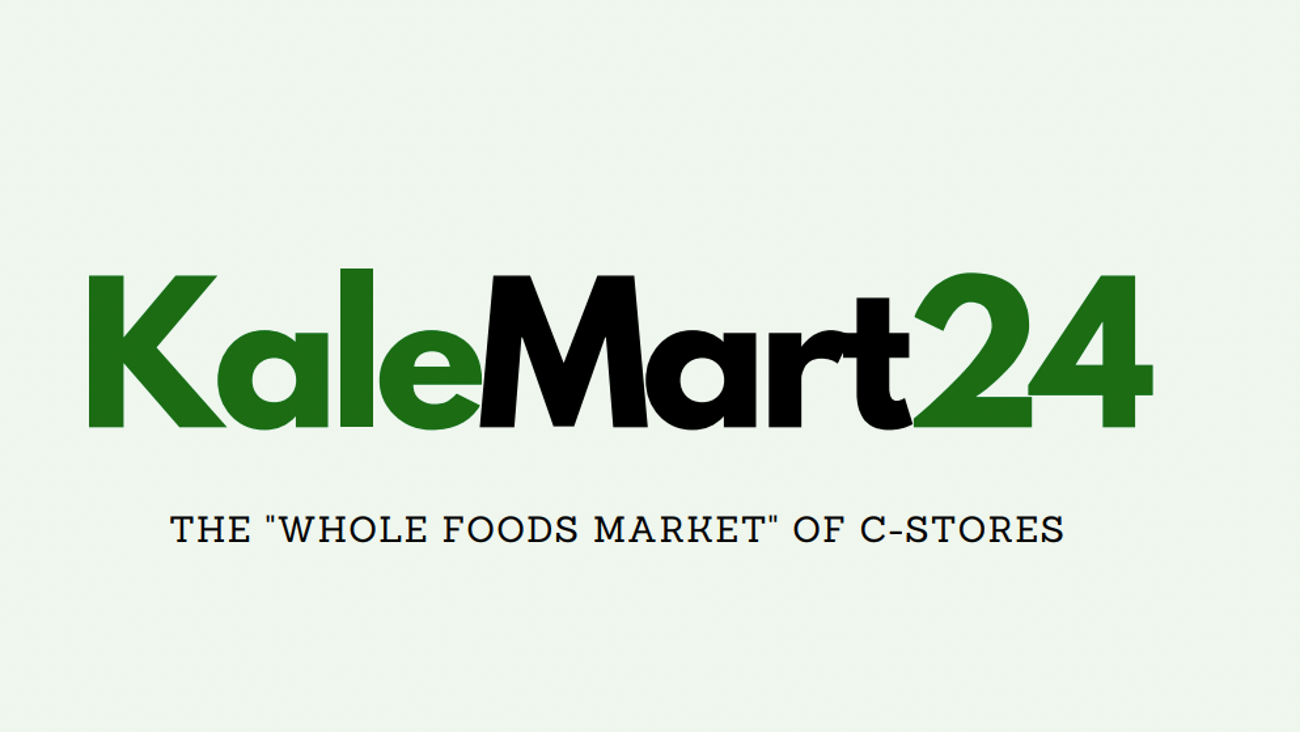 Kale Mart 24 logo on a light green background
