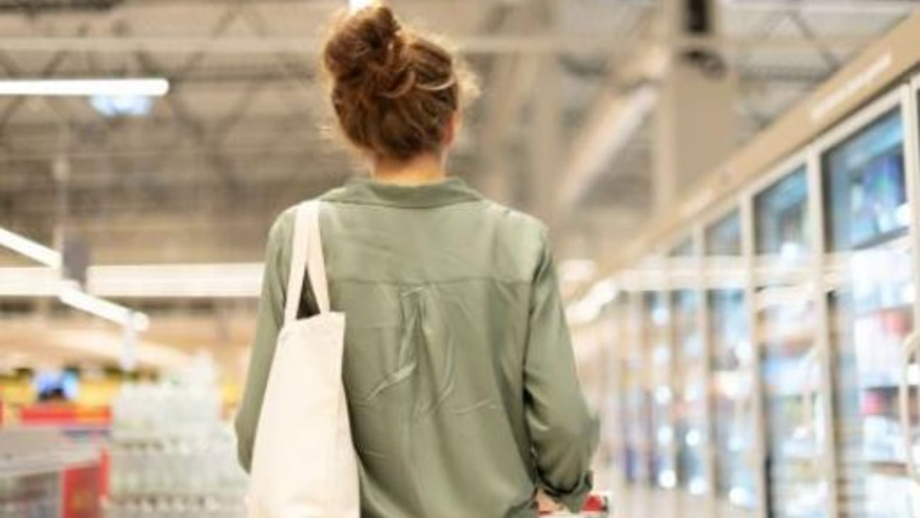 Woman Shopping in Grocery Store