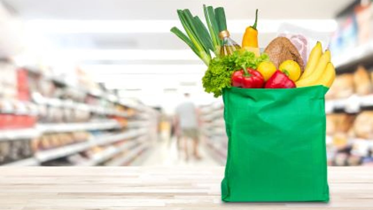 Stock image of reusable shopping bag
