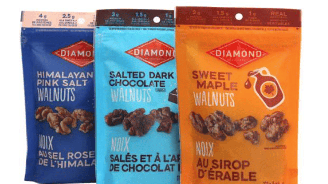 Three bags of diamond Walnut snacks