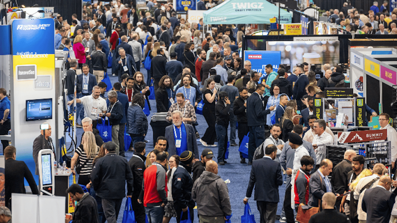 Busy trade show floor