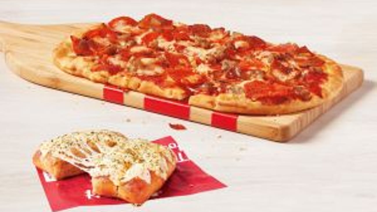 Tim Hortons Flat Bread Pizza and Garlic Bread