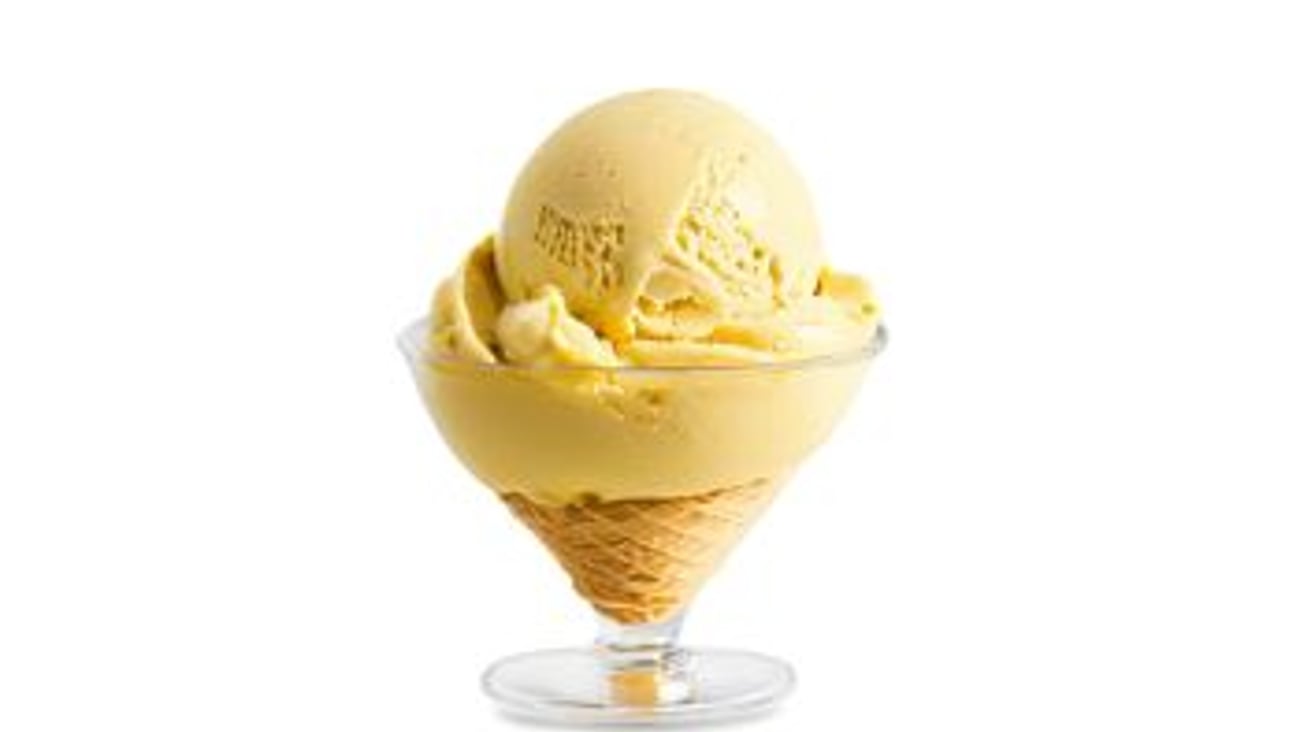 Mango Ice Cream in a Bowl Stock Image