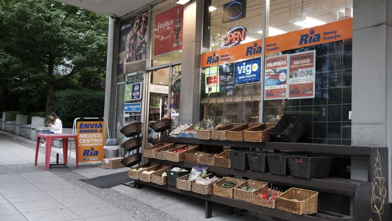 Convenience store in Vancouver BC stock image