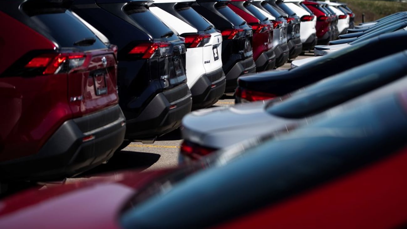 New cars in a lot CP