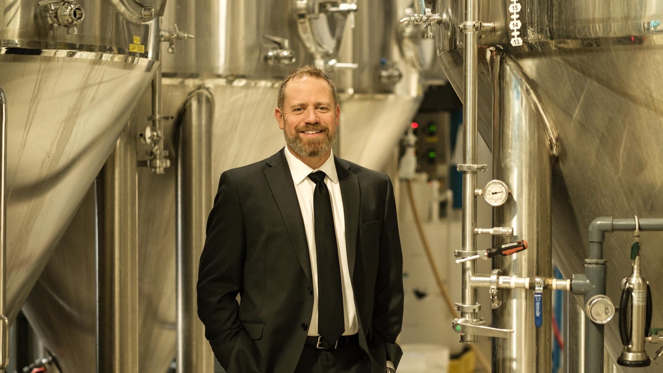 Scott Davies in the Muskoka brewery