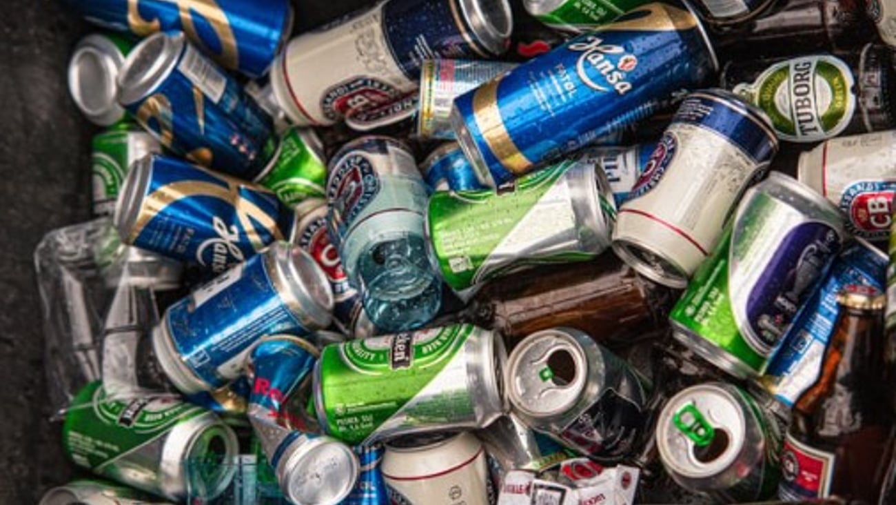 Empty Beer Cans Stock Image