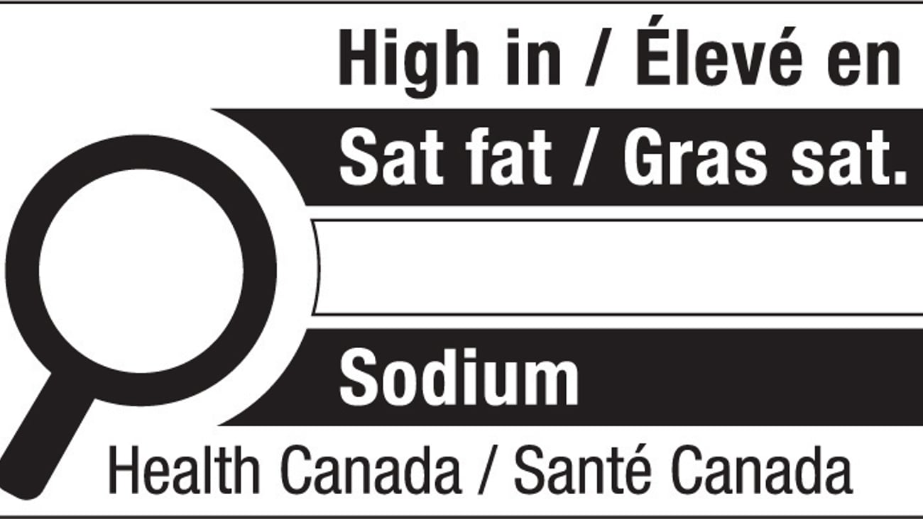 Health Canada FOP label example
