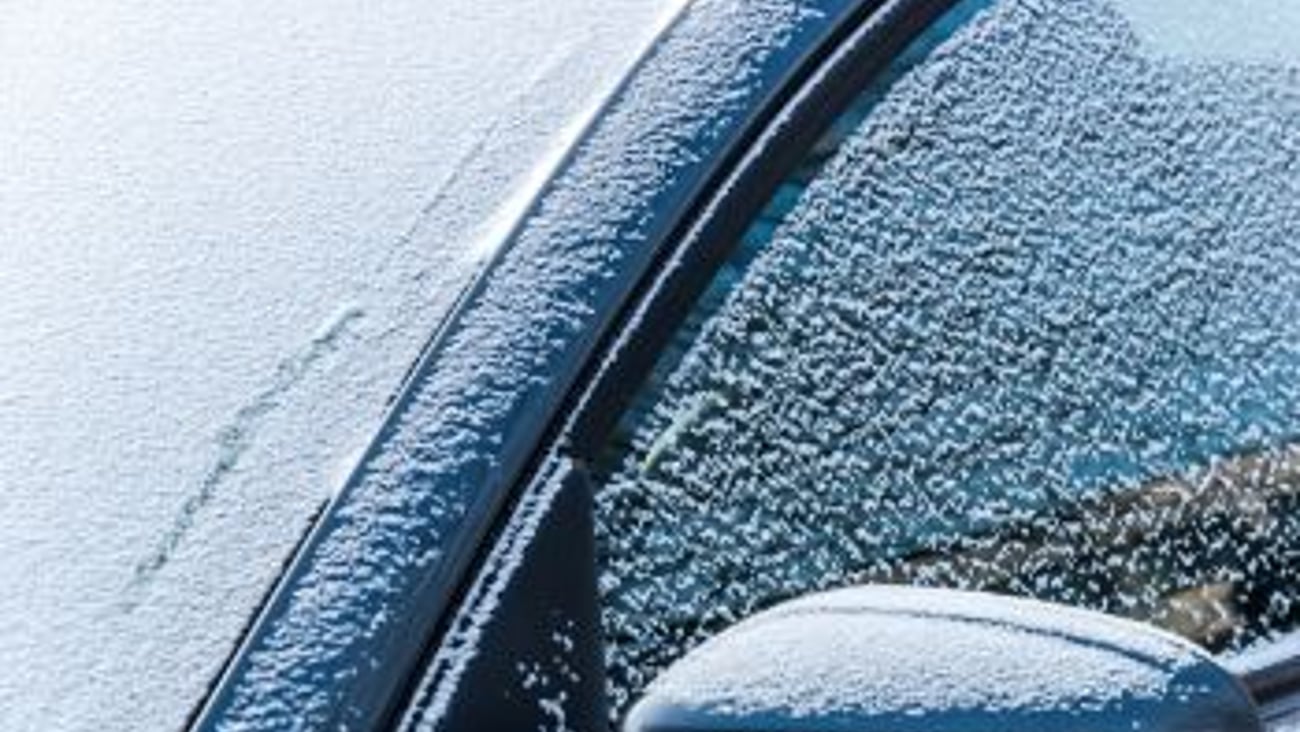 Snow covered car stock image teaser