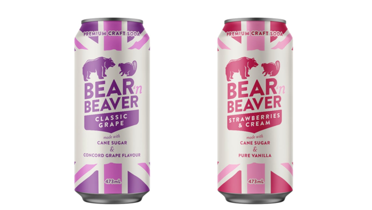 Bear n Beavers grape and strawberry sodas