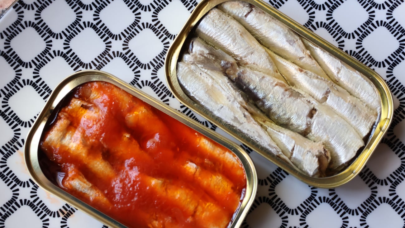 two kinds of sardines in cans