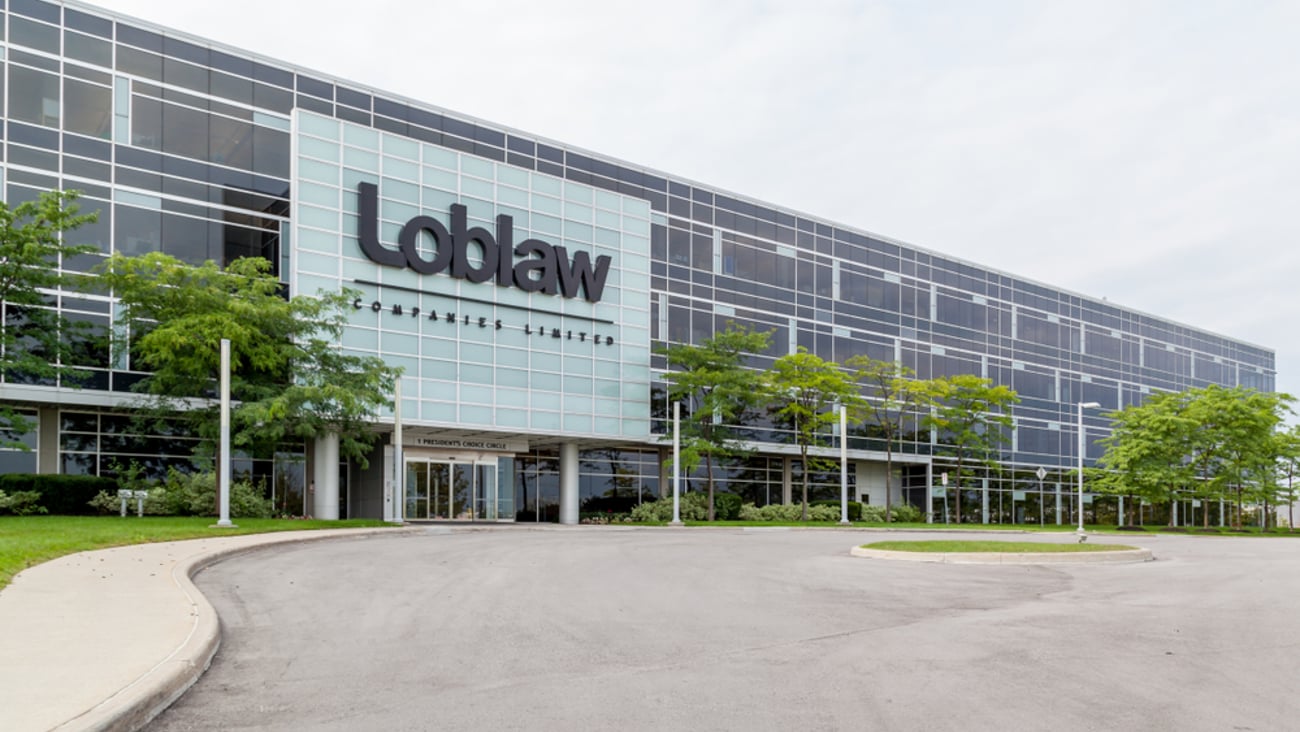 Exterior shot of Loblaws Brampton corporate office