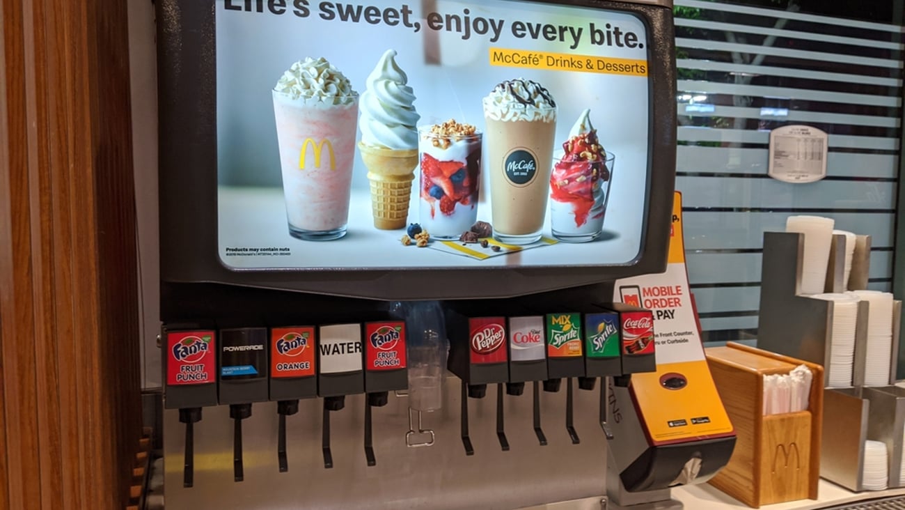 soda fountain at McDonald's