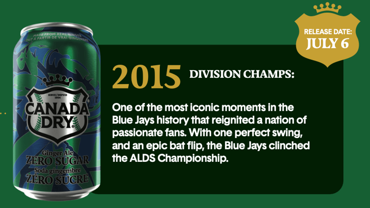 2015 Canada Dry Can celebrating Blue Jays win