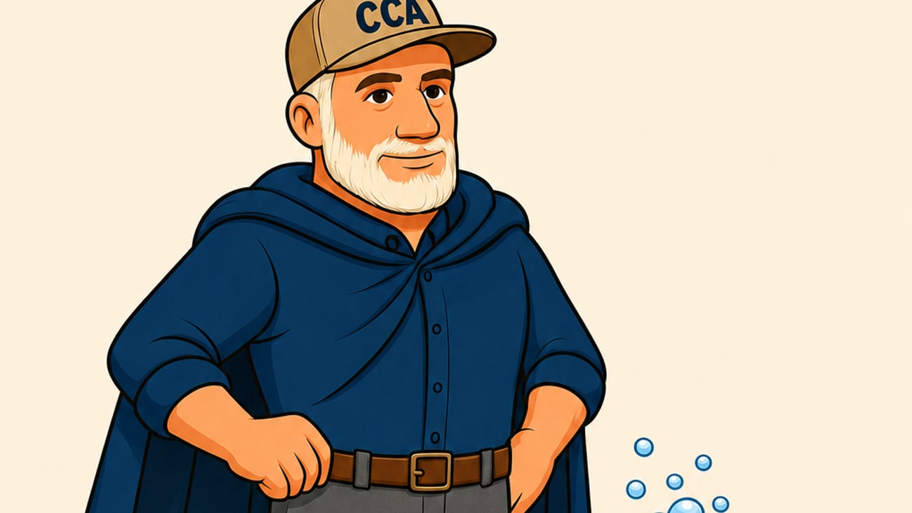 Captain Car Wash with his dog