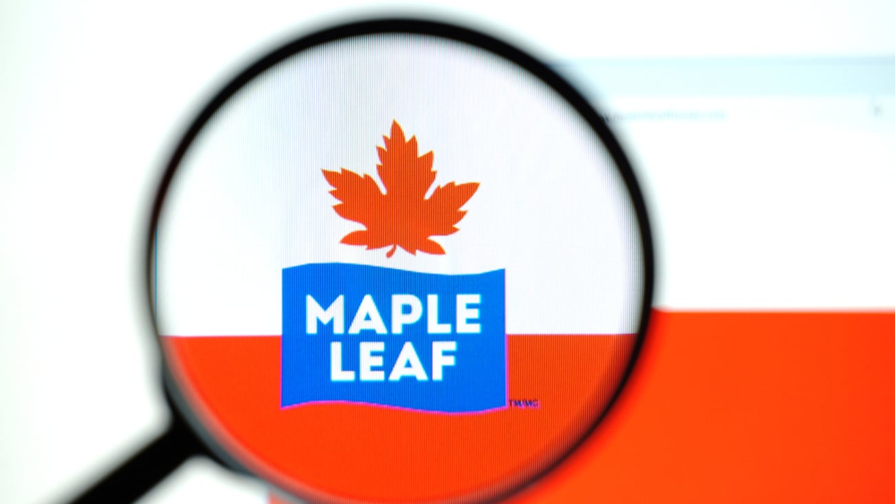 maple leaf foods under magnifying glass