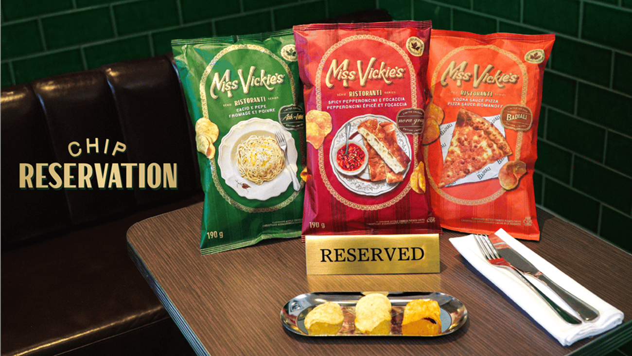 Three new bags of the Miss Vickies' chips