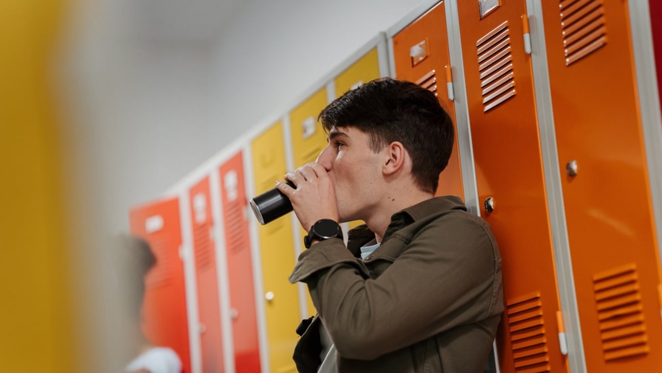 Youth drinking energy drink
