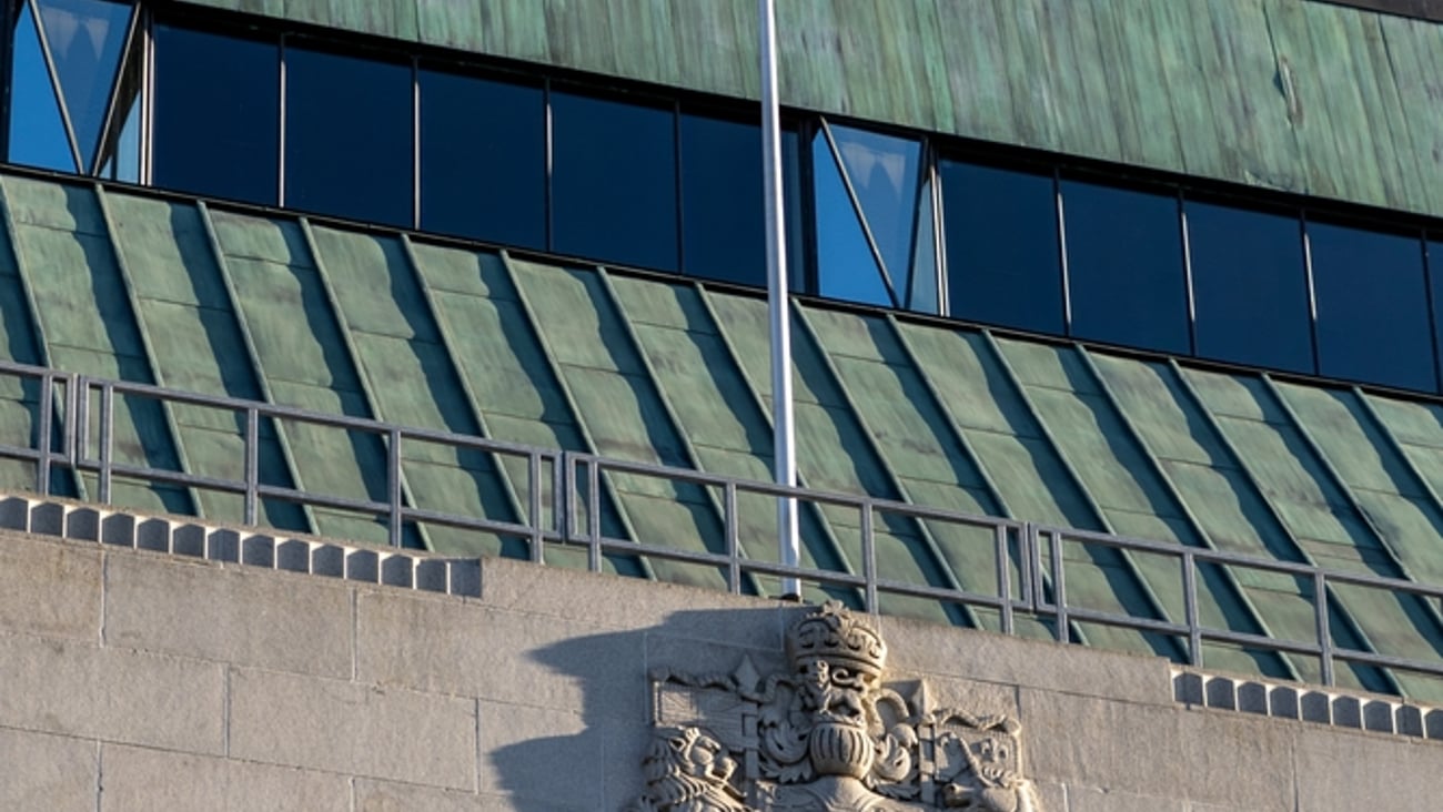 bank of canada with flag