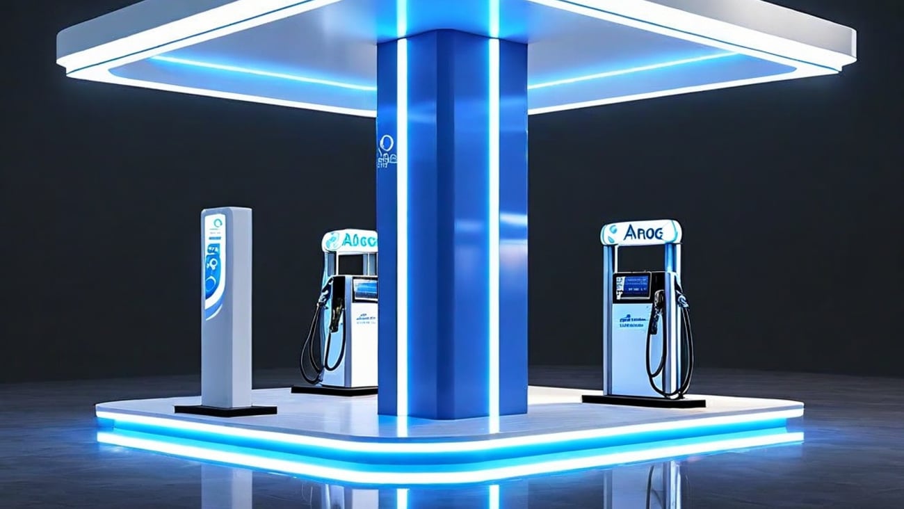 futuristic forecourt