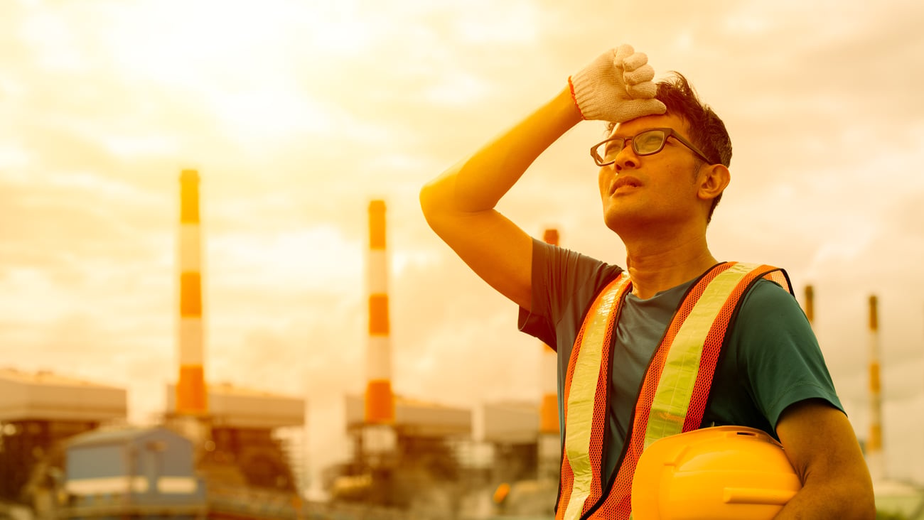 overheated worker