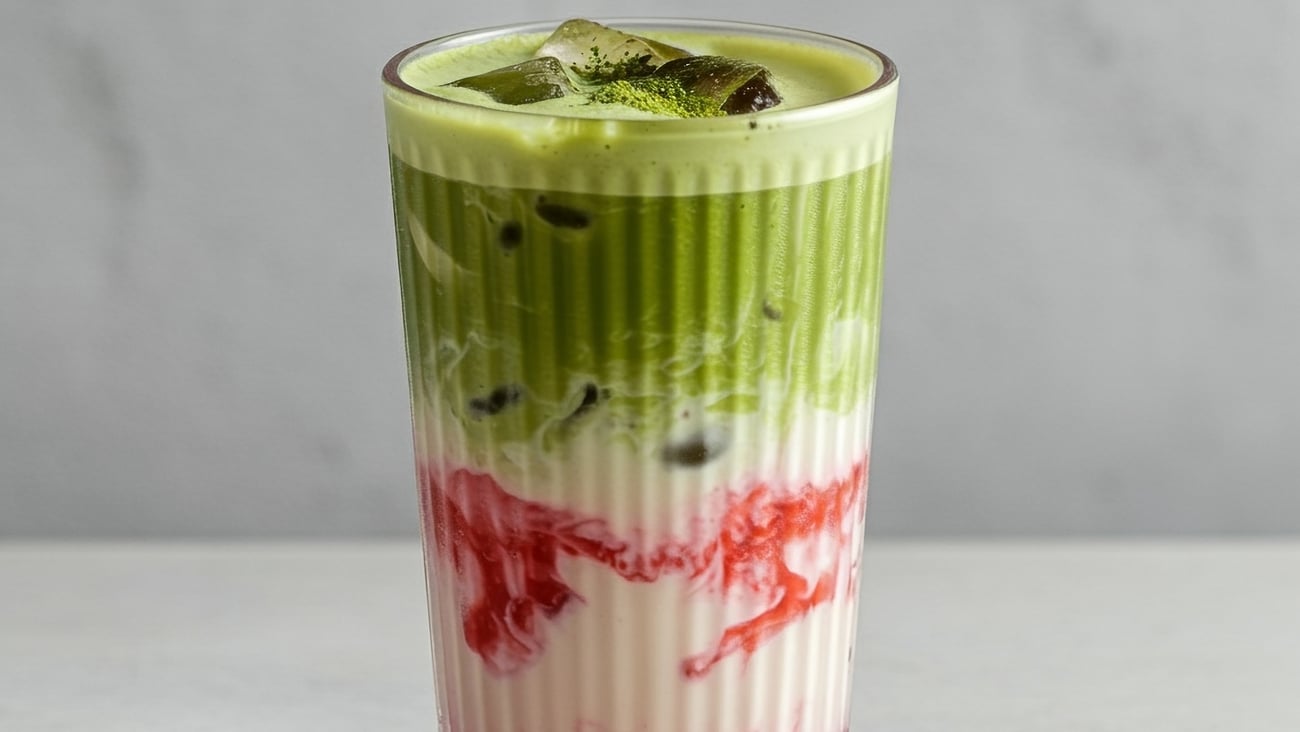strawberry matcha drink
