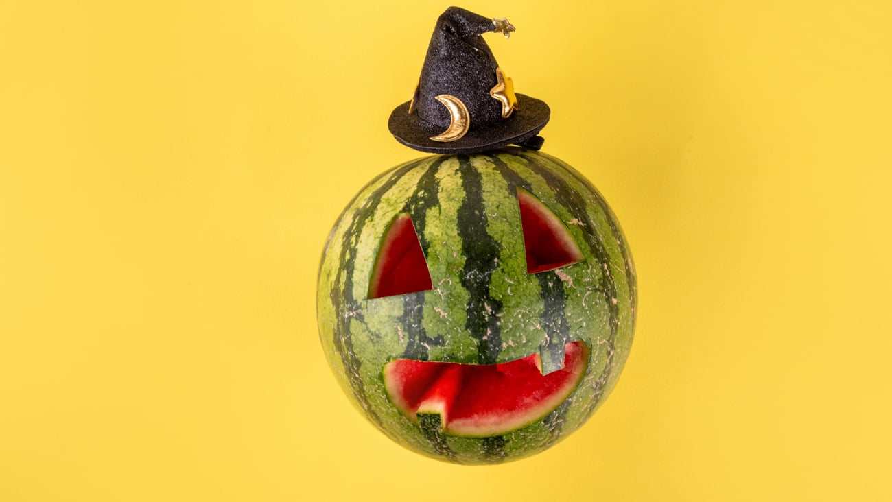 watermelon jack-o-lantern