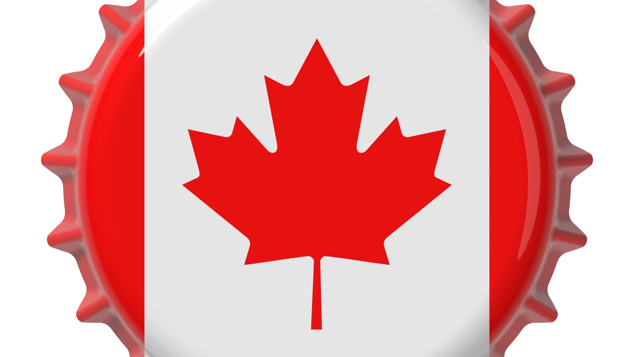 Canadian flag bottlecap