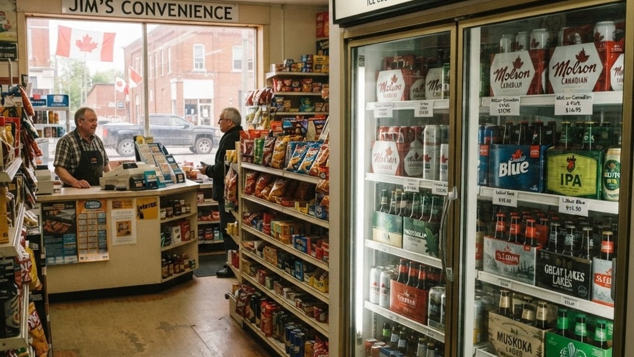 Convenience store beer fridge