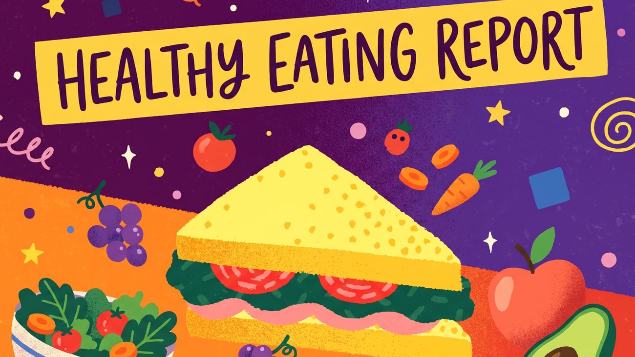 healthy Eating Report with a sandwich