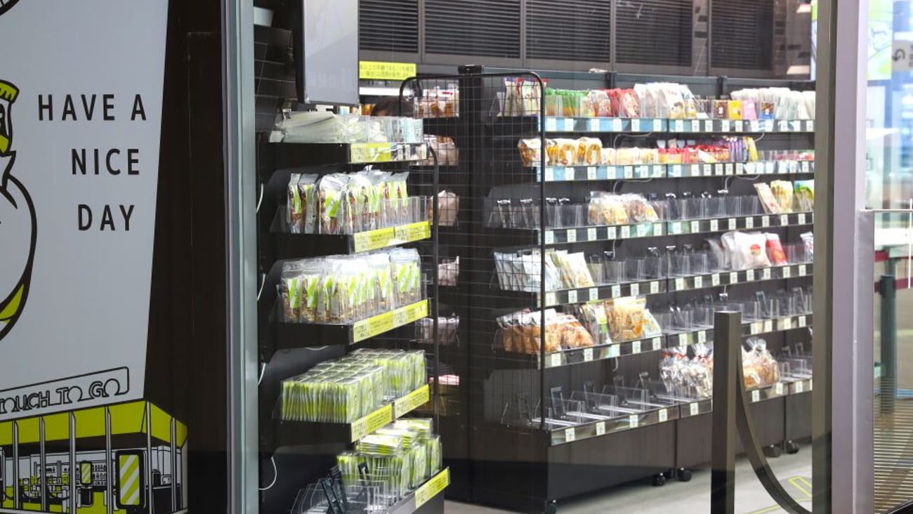 Convenience Store Shelves with Food