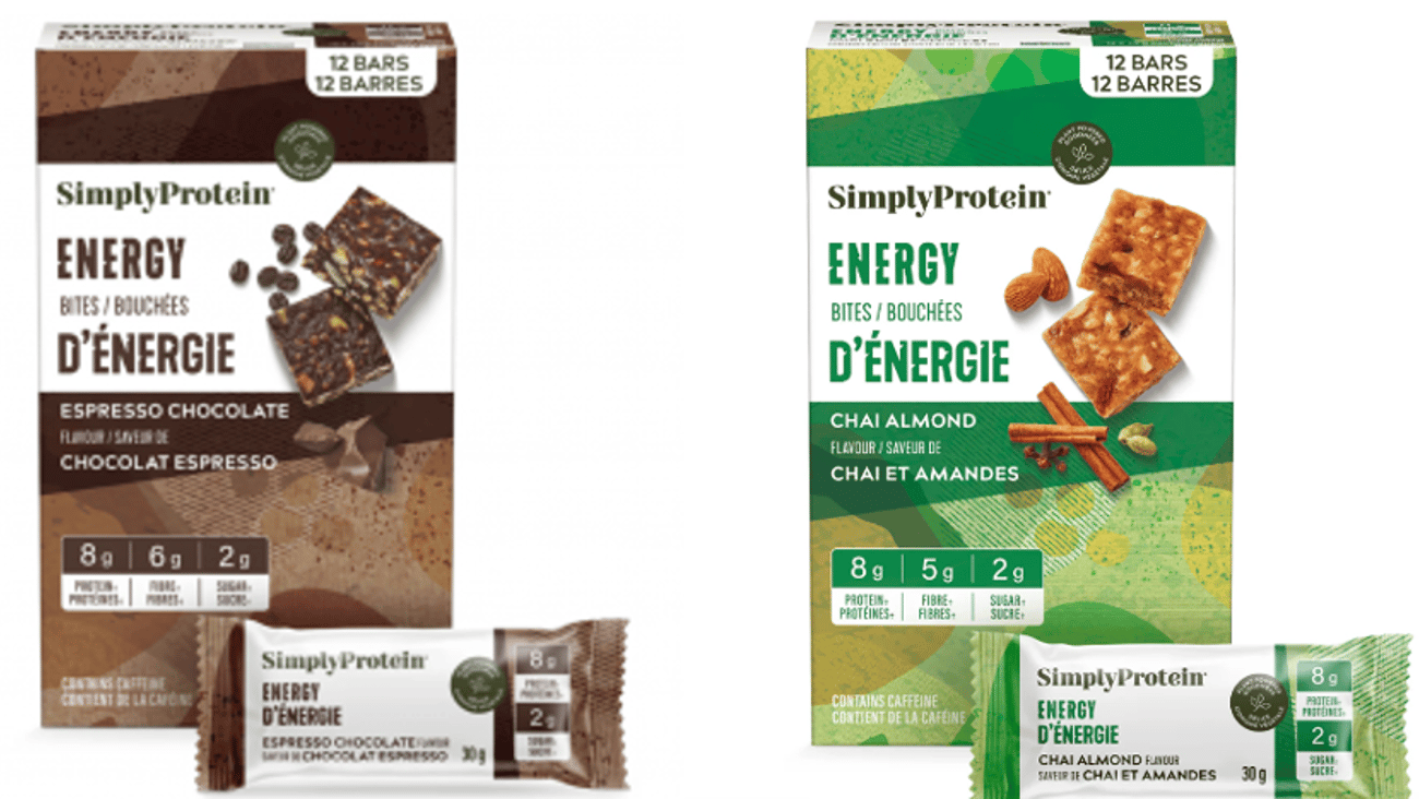 SimplyProtein Energy Bites boxes of two flavours