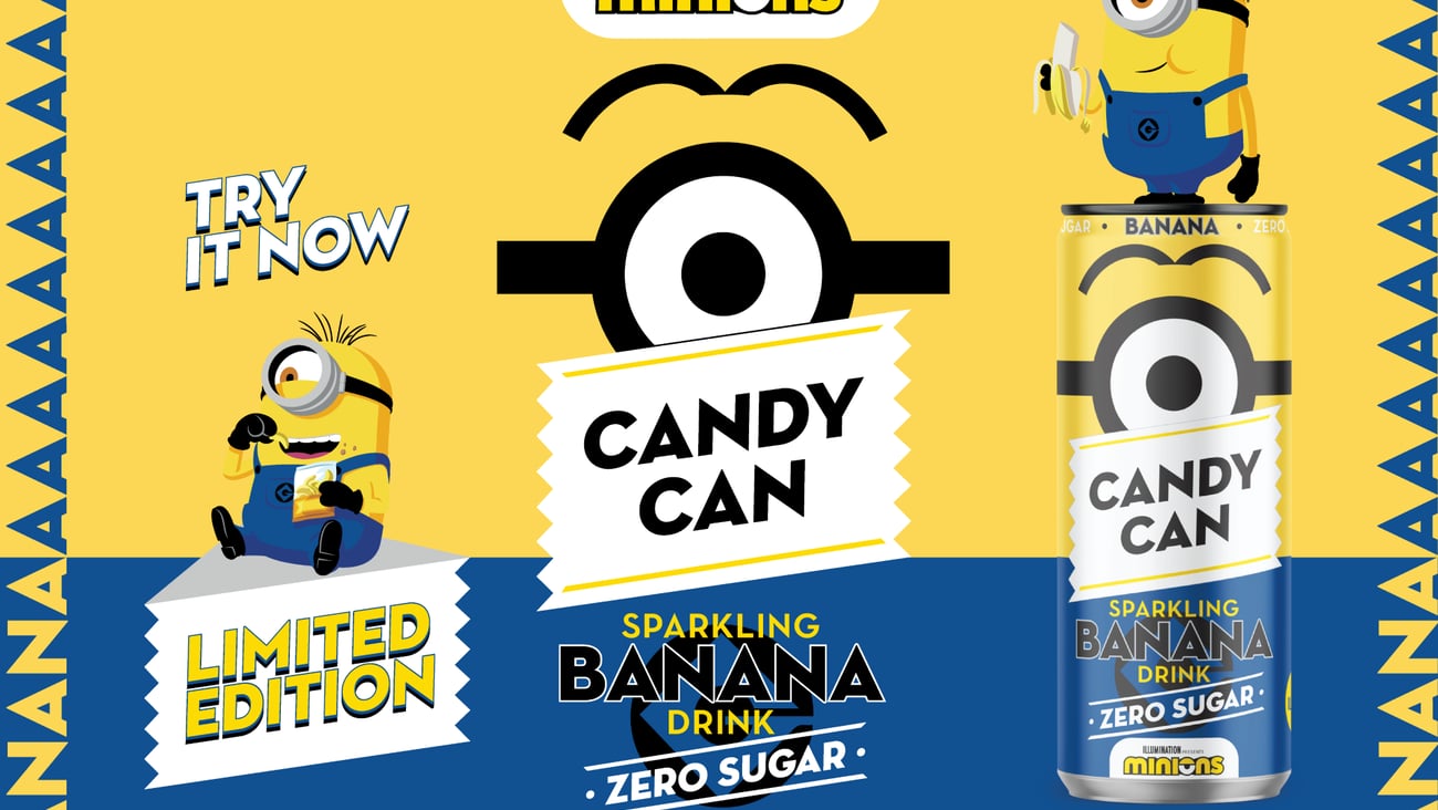 Candy Can Banana flavour inspired by Minions