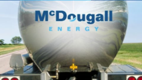 McDougall logo on the back of a fuel truck