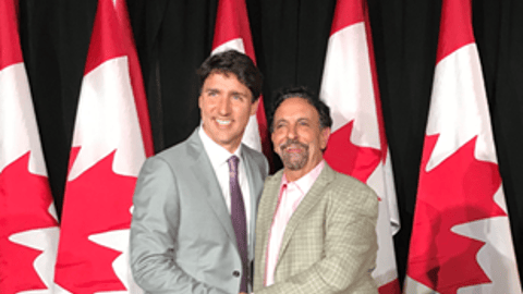 Prime Minister Trudeau and Jack Rabba in a pre-pandemic photo