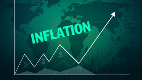 Inflation background worldwide due to pandemic. Graph showing increase in inflation Worldwide background concept