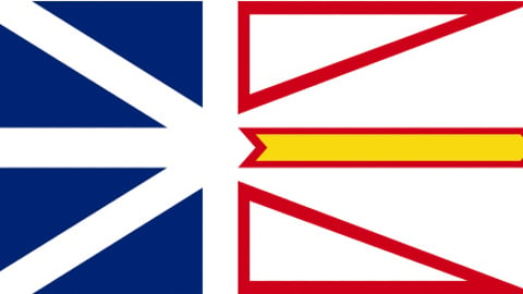 Flag of Newfoundland and Labrador is the most easterly province of Canada