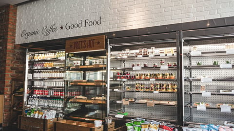 refrigerators full of freshly prepared food in a Pret a Manger 