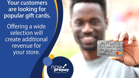guy holding gift card