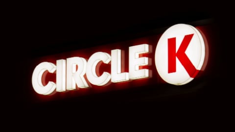 Circle K illuminated banner