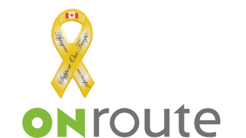 OnRoute and Support our Troops logos