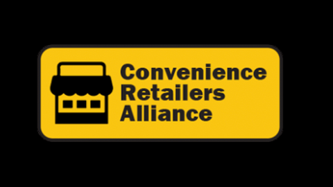 Convenience Retailers Alliance logo yellow on black background