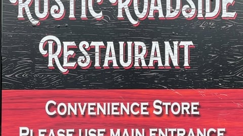 Rustic Roadside Restaurant sign