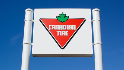 Canadian Tire store sign. Canadian Tire is a retail company selling automotive, hardware, sports, home and a variety of other products