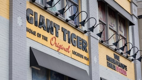 Ottawa, Canada - july 2022 : Storefront of the Giant Tiger Stores Limited original store opened in 1961