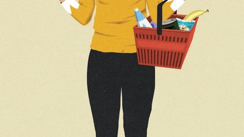 female shopper vector