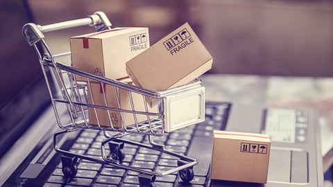 Boxes in a trolley on a laptop keyboard. Ideas about online shopping, online shopping is a form of electronic commerce that allows consumers to directly buy goods from a seller over the internet.