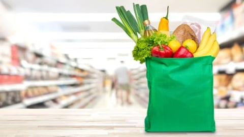 Stock image of reusable shopping bag