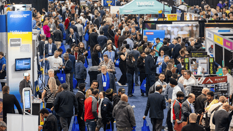 Busy trade show floor