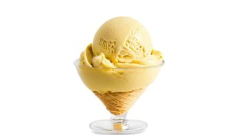 Mango Ice Cream in a Bowl Stock Image